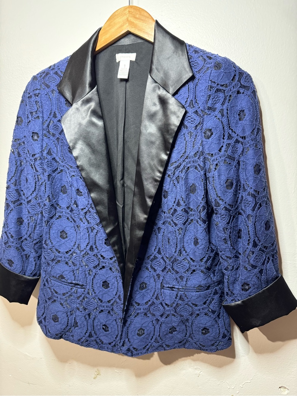 Chico's Charcoal Gray Open-Front Jacket size 1 - Picture 2 of 12